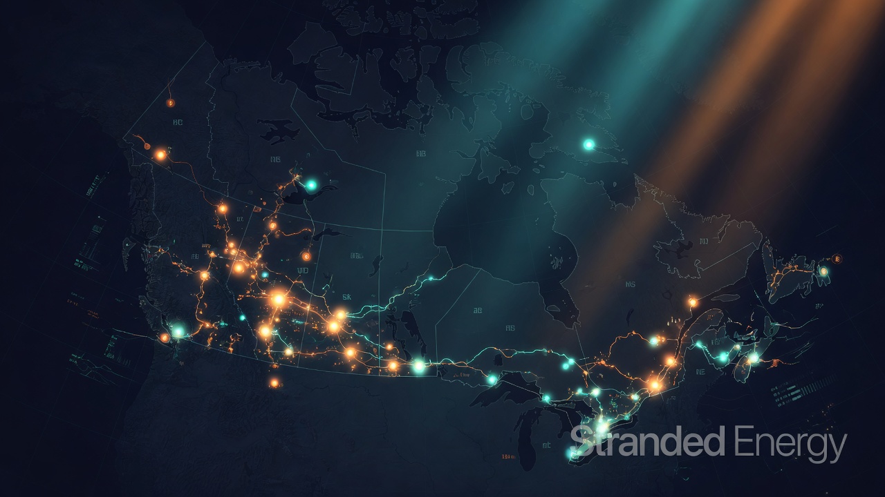 Canada Stranded Energy Map with Bitcoin overlay
